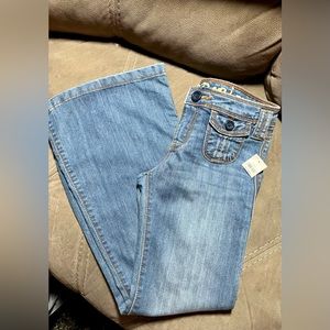 NWT / Girl's GAP Kids Flare Fit Jeans/ 10 Regular / Stretch / Adjustable Waist